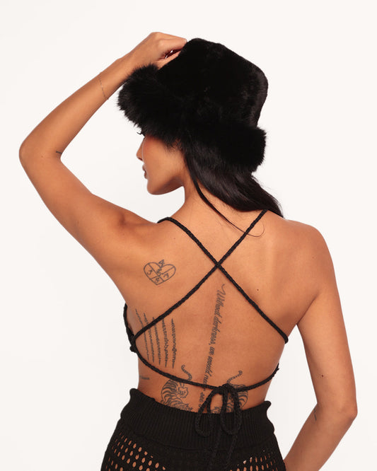 Blackout Crochet Halter Top