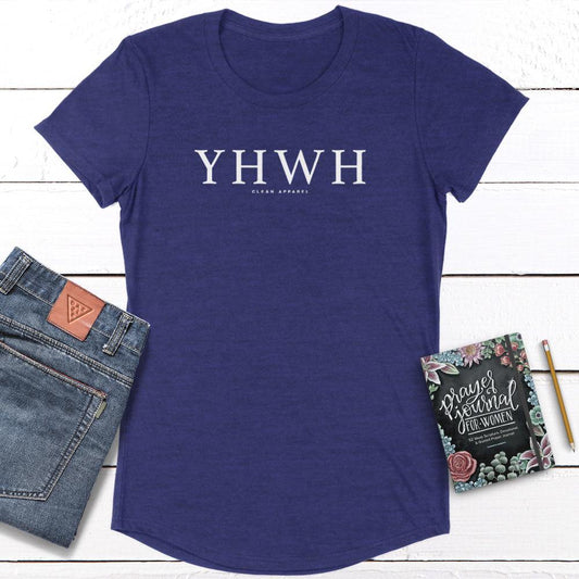 YHWH Ladies Curved Hem Tees