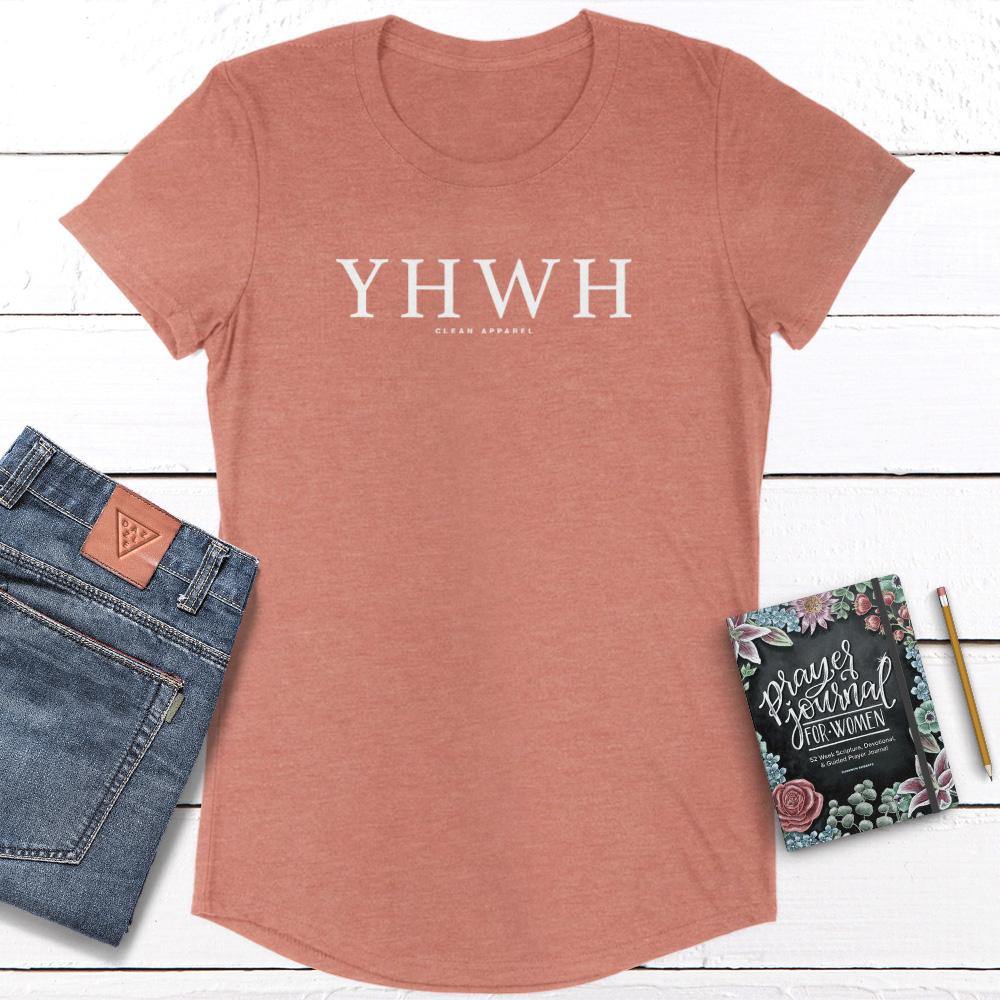 YHWH Ladies Curved Hem Tees