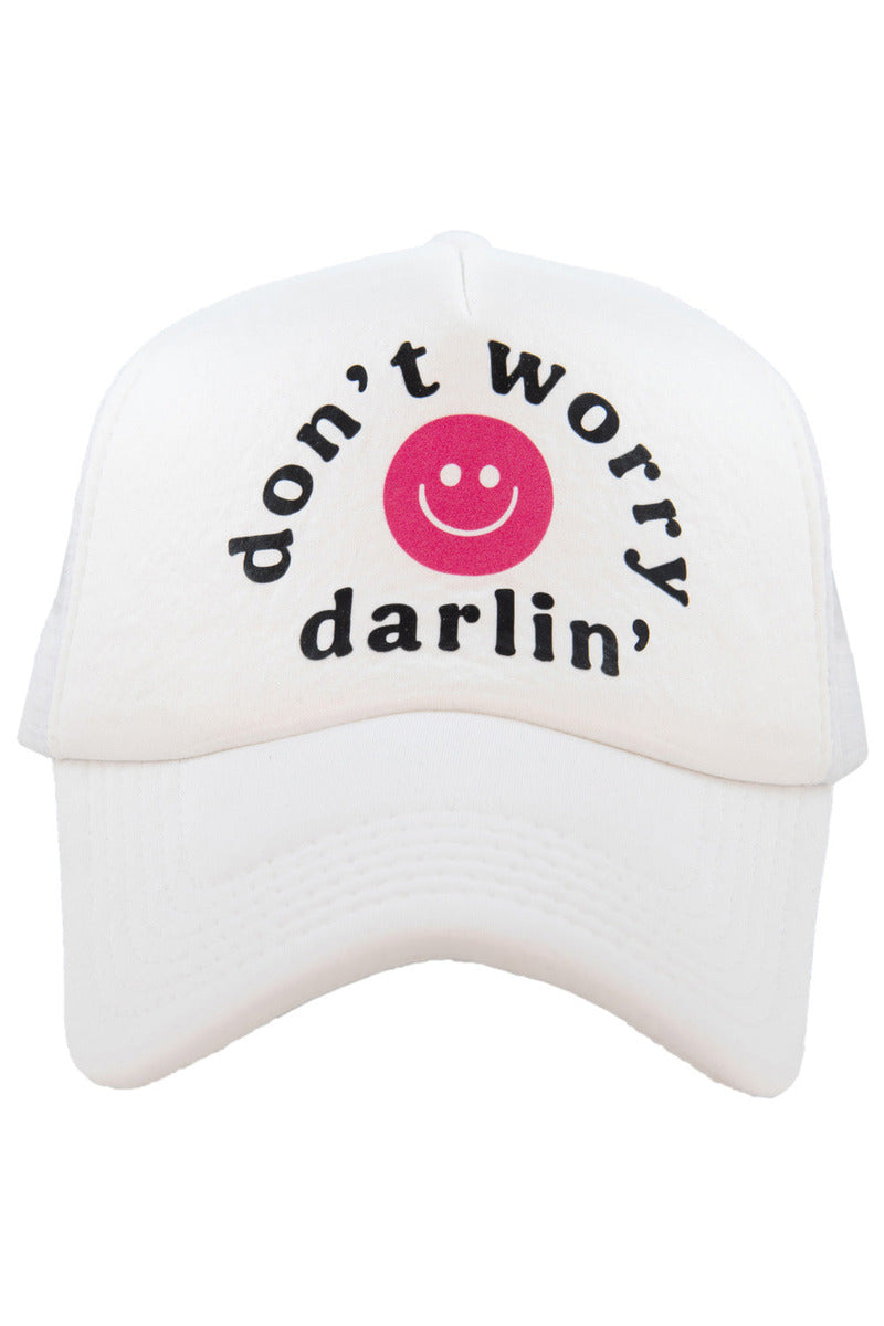 Don't Worry Darlin' Happy Face Foam Snapback Hat