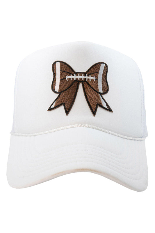 Football Bow Coquette Patch Women's Foam Trucker Hat