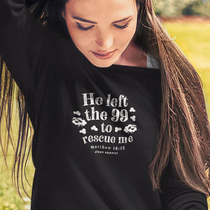 He left the 99 Ladies Crewneck Sweatshirts