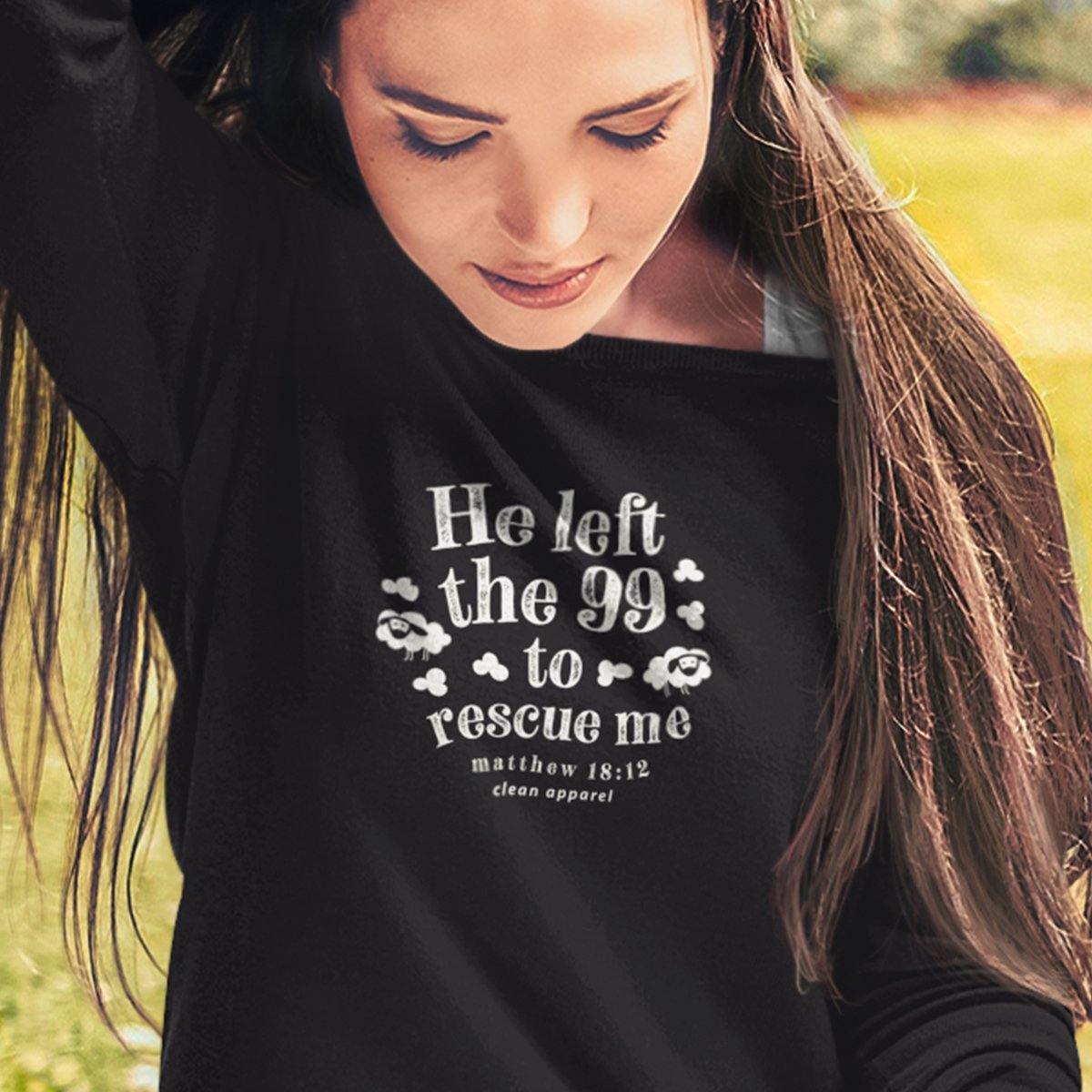 He left the 99 Ladies Crewneck Sweatshirts