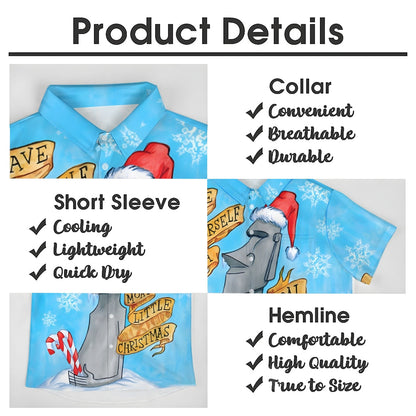 Christmas Stone Art Print Short Sleeve Shirt 2412006351