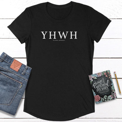 YHWH Ladies Curved Hem Tees