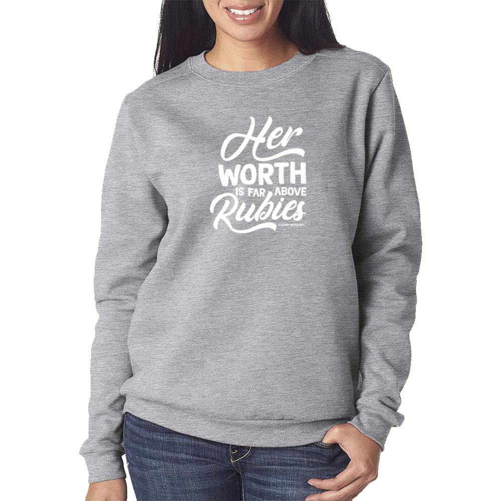 Her Worth Ladies Crewneck Sweatshirt
