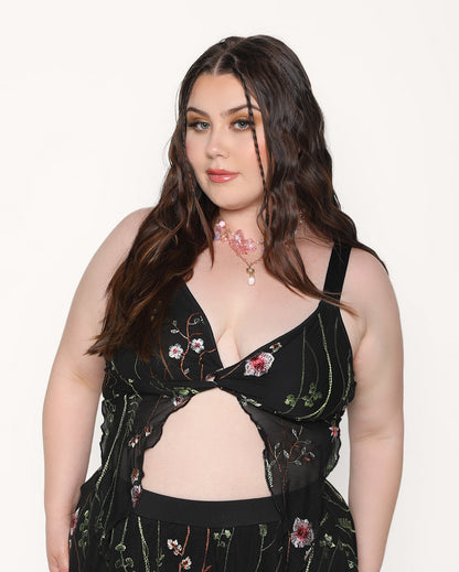 Lace Flowerfields Stretch Pixie Hem Top