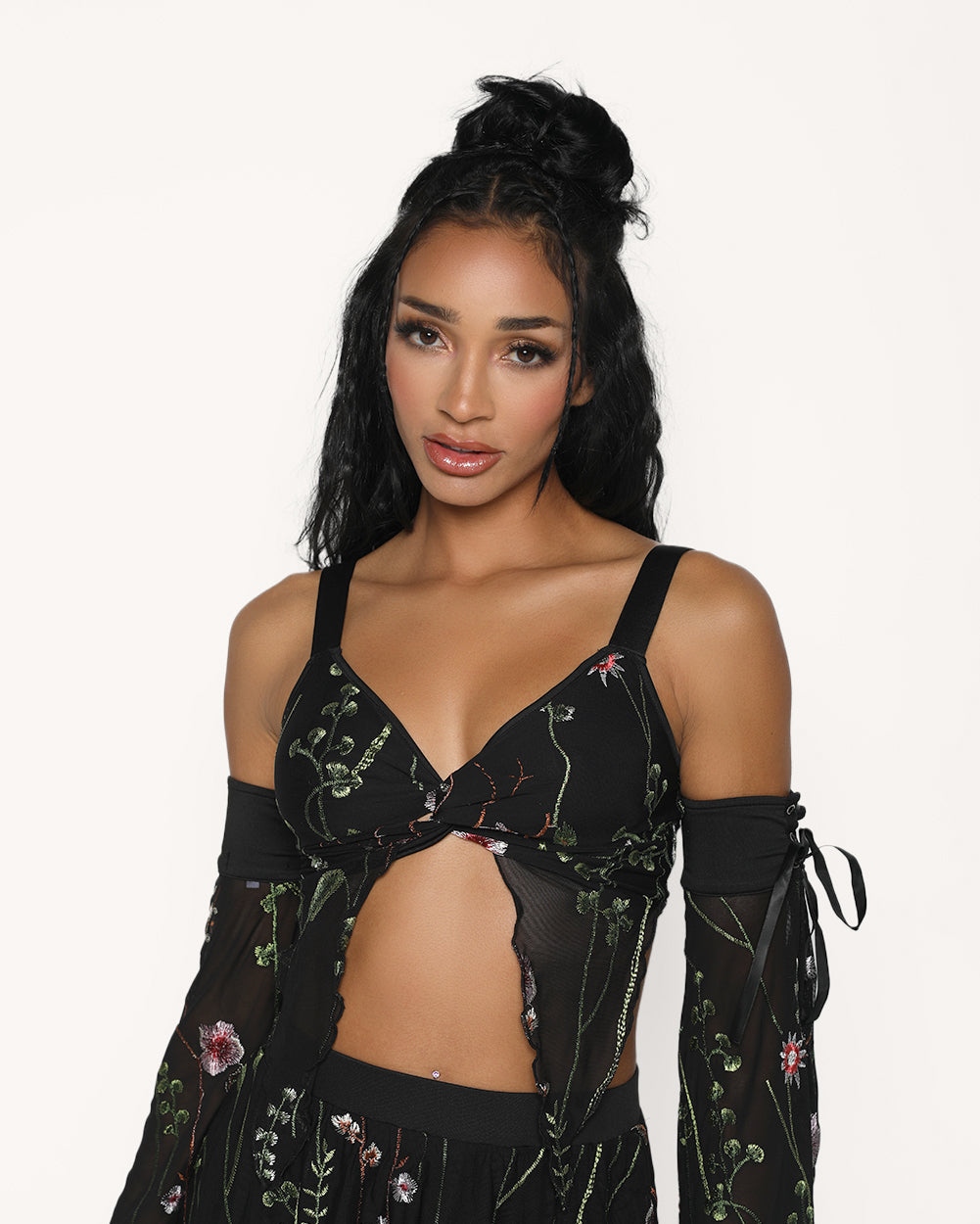 Lace Flowerfields Stretch Pixie Hem Top