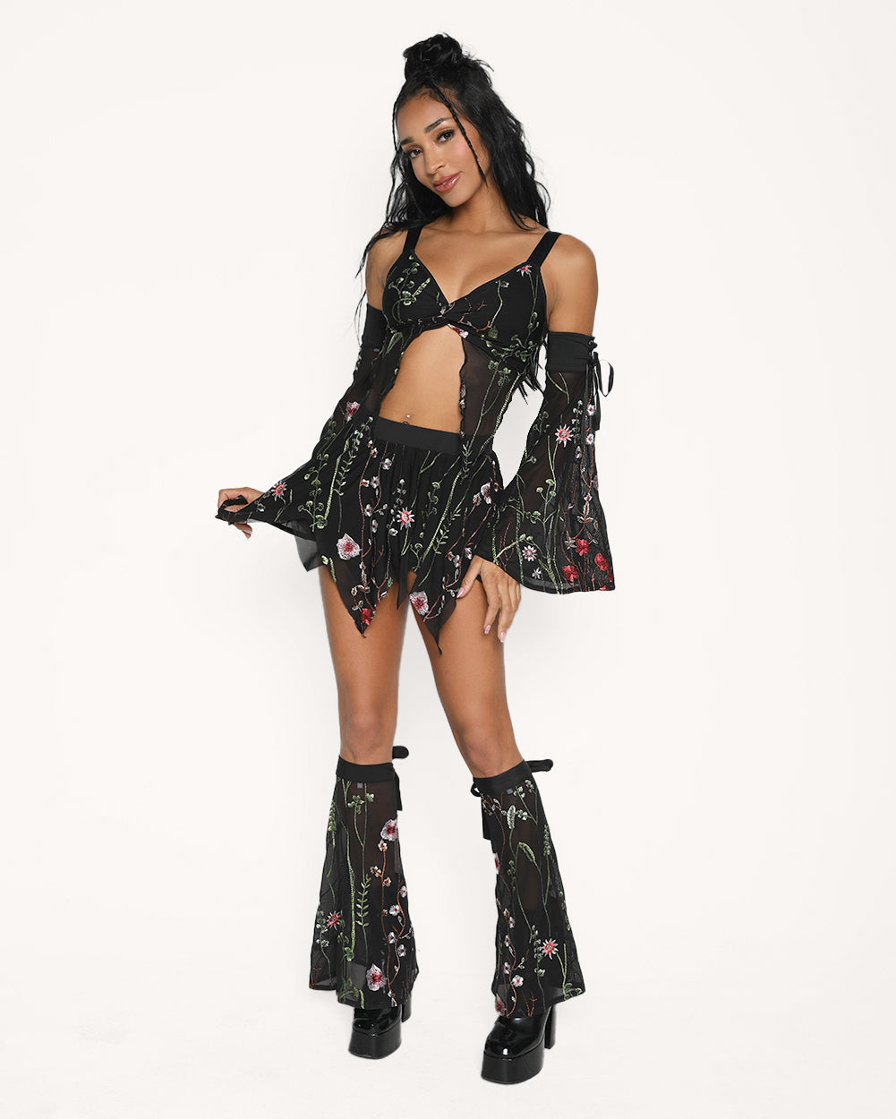 Lace Flowerfields Stretch Pixie Hem Top