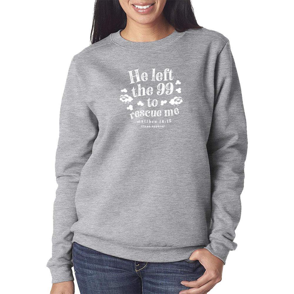 He left the 99 Ladies Crewneck Sweatshirts