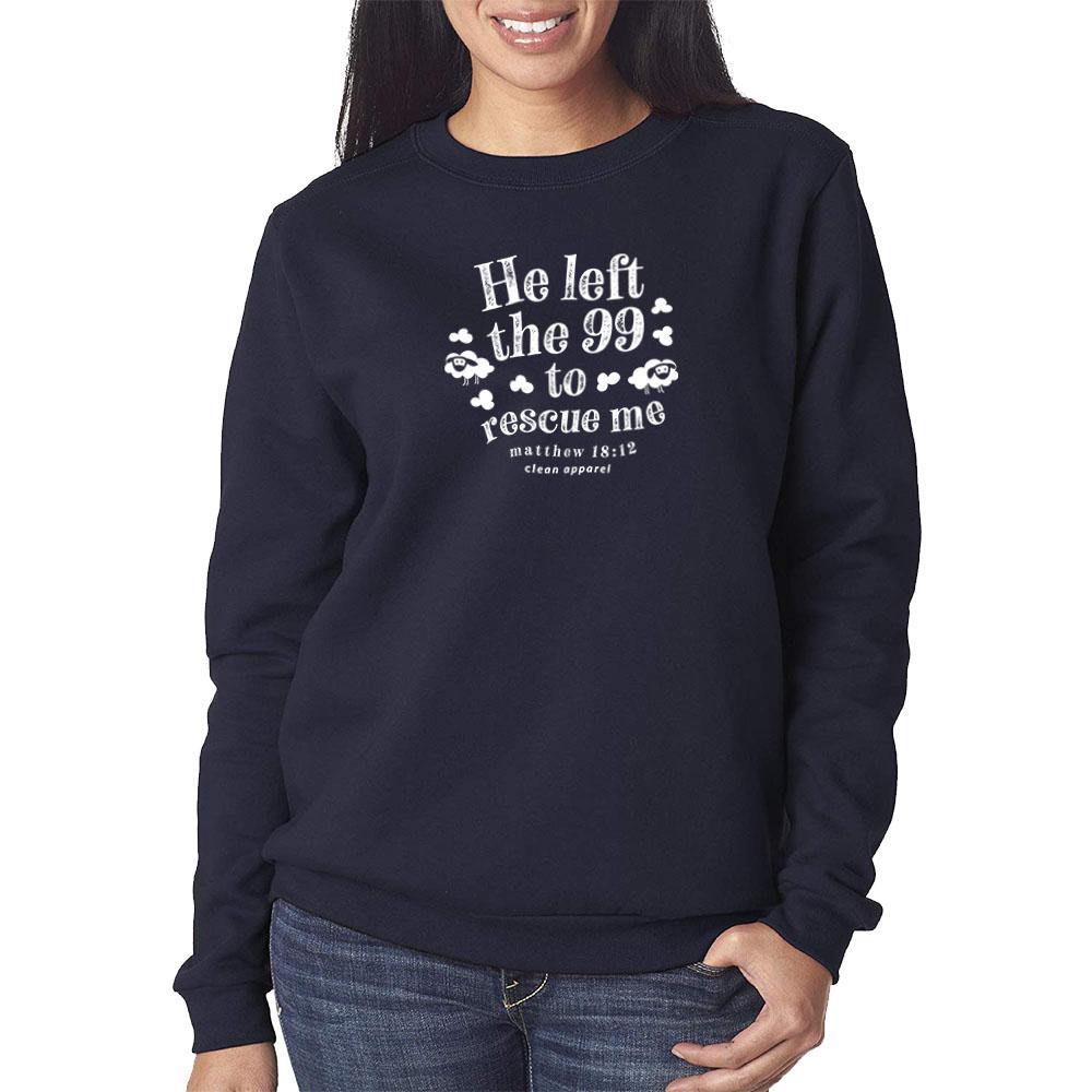 He left the 99 Ladies Crewneck Sweatshirts