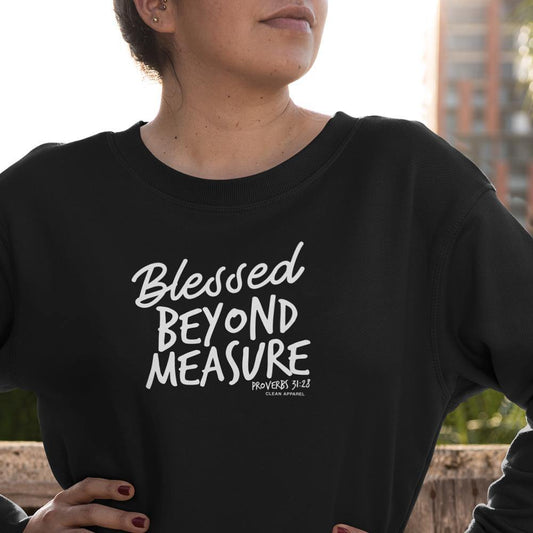 Blessed Beyond Ladies Crewneck Sweatshirts