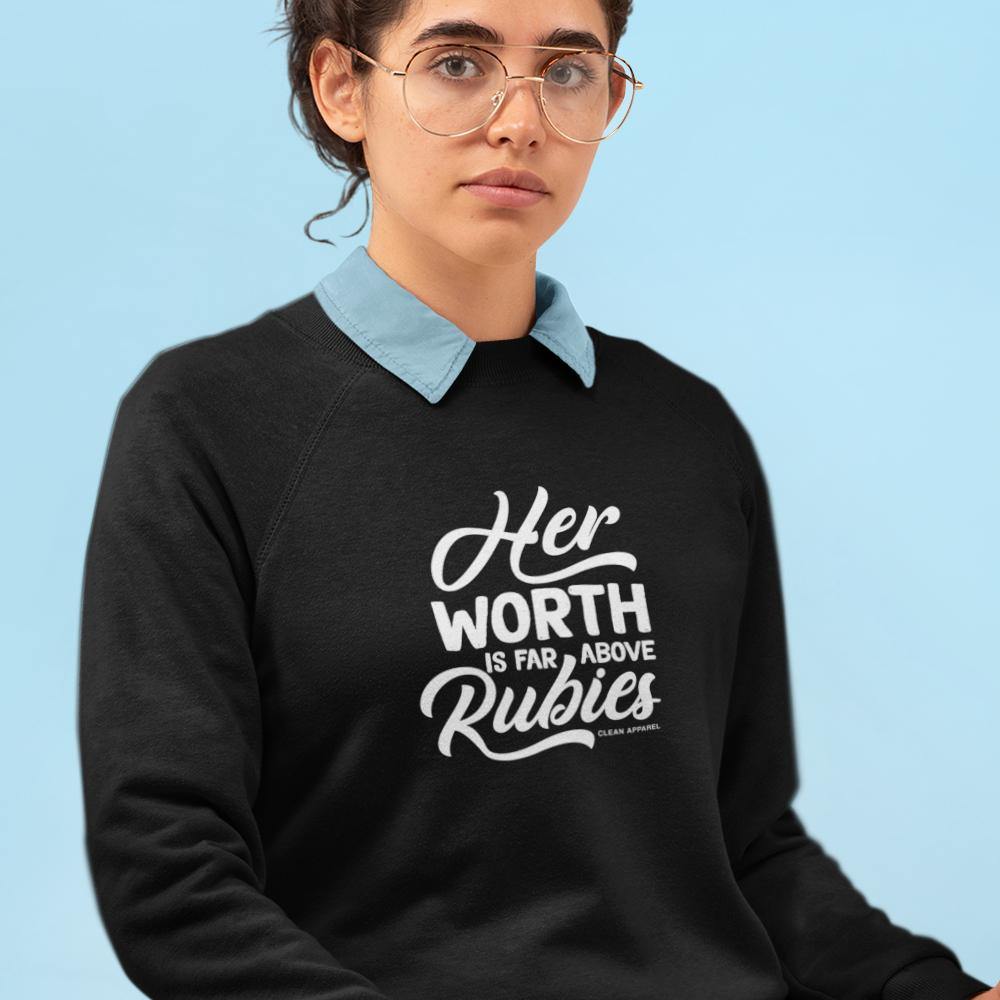 Her Worth Ladies Crewneck Sweatshirt