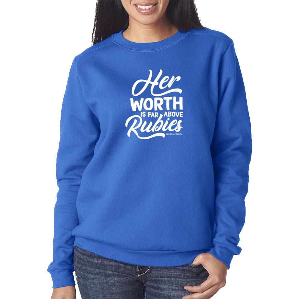 Her Worth Ladies Crewneck Sweatshirt