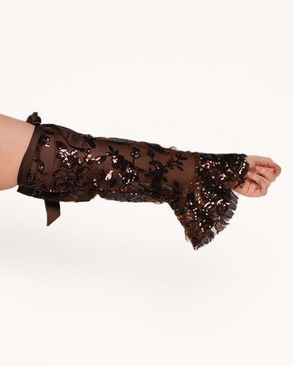 Bohemian Princess Sequin Ruffle O-Ring Top with Sleeves