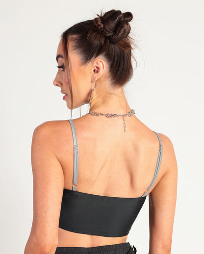 Thunder Shock Reflective Speed Clasp Crop Top