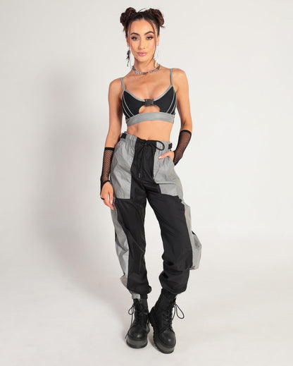 Thunder Shock Reflective Speed Clasp Crop Top