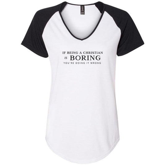 You're Doing it Wrong Ladies Colorblock V-Neck Tee