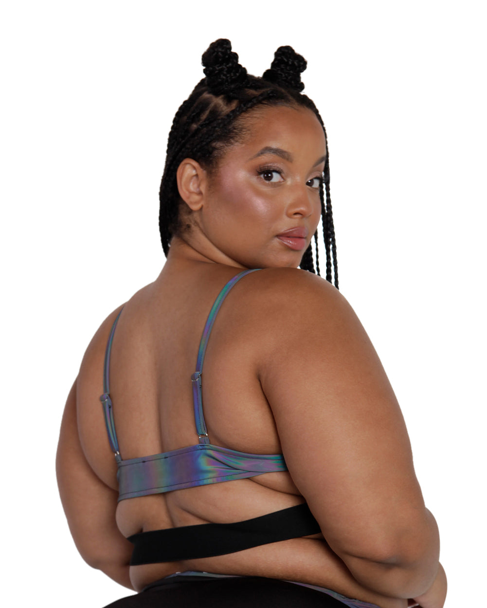 Won't Let U Out Reflective Underboob Clasp Top