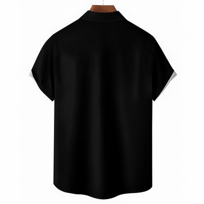 Men's Space Warrior Print Casual Short Sleeve Shirt 2412006475