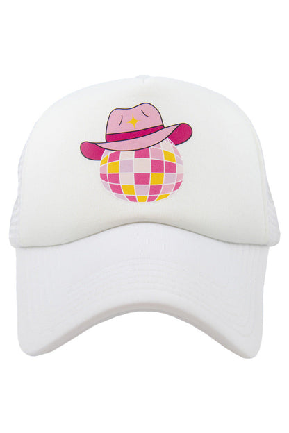 Disco Ball Cowgirl Cute Foam Trucker Hat