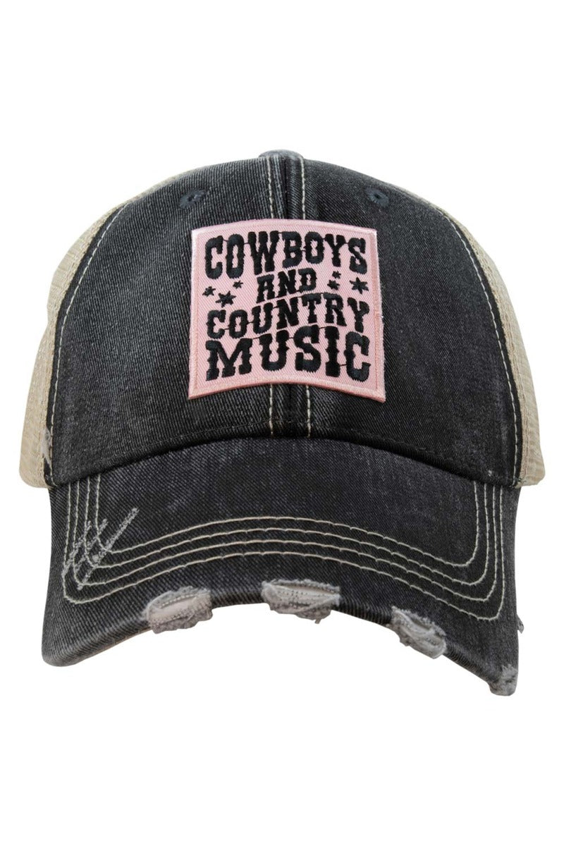 Cowboys & Country Music Pink Patch Trucker Hat