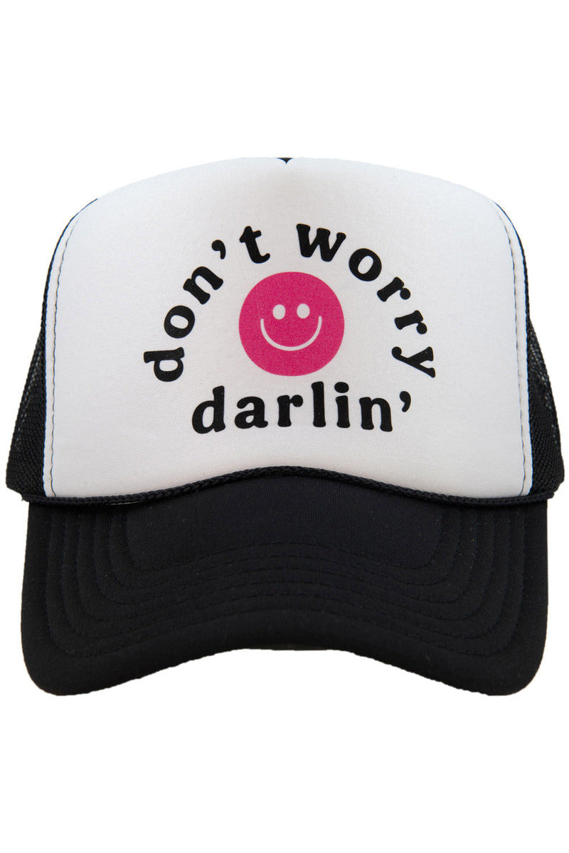 Don't Worry Darlin' Happy Face Foam Snapback Hat