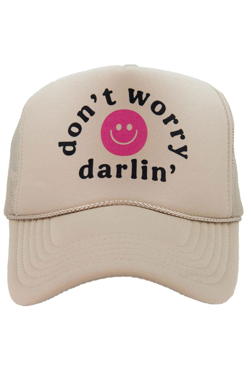 Don't Worry Darlin' Happy Face Foam Snapback Hat
