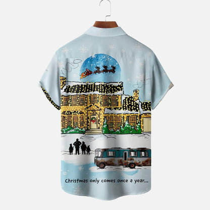 Christmas Griswold Chest Pocket Casual Shirt