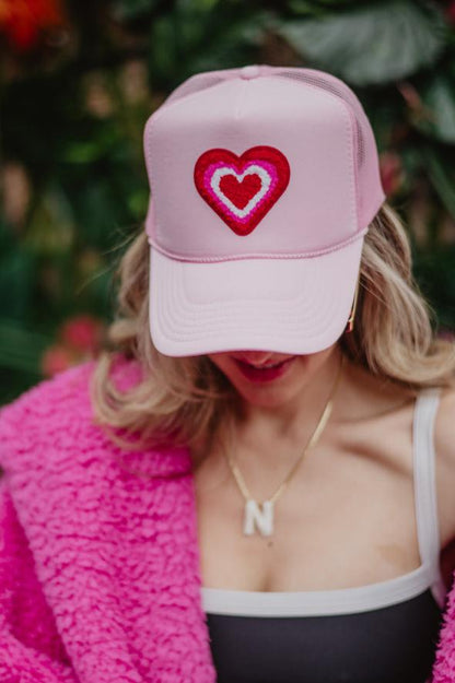 Heart Stack Chenille Patch Women's Foam Trucker Hat