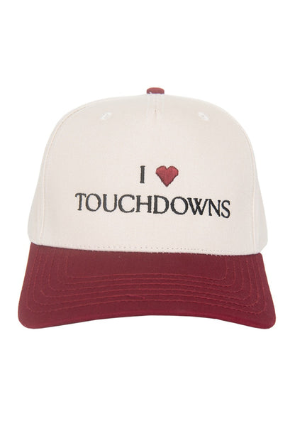 I Heart Touchdowns Two-Tone Snapback Hat