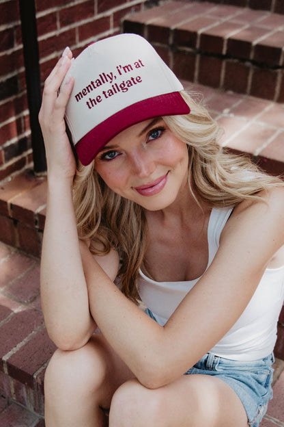 Mentally. I'm At The Tailgate Trucker Hat Vintage