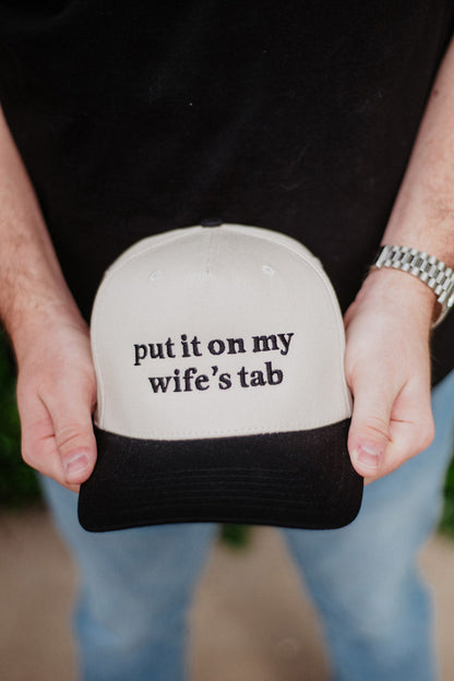 Put It On My Wife's Tab Vintage Trucker Hat