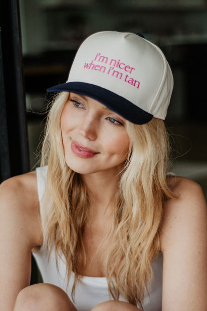 I'm Nicer When I'm Tan Funny Two-Toned Vintage Hats