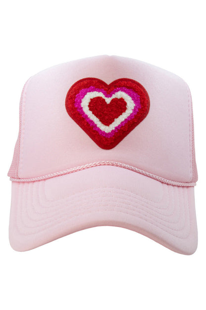 Heart Stack Chenille Patch Women's Foam Trucker Hat