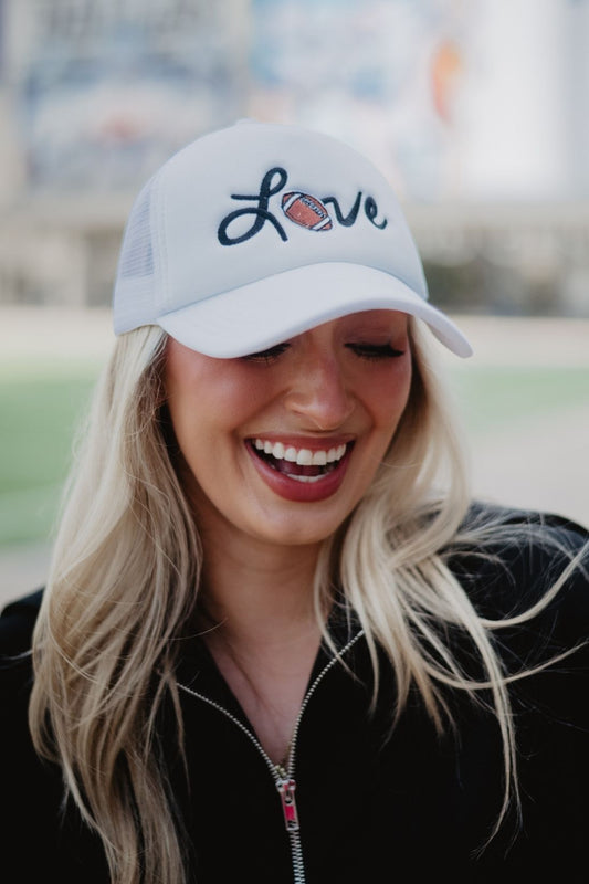 Football Love White Foam Hat