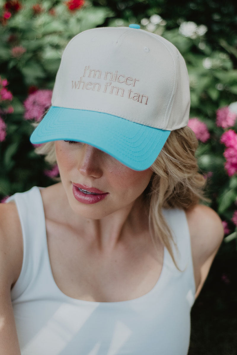 I'm Nicer When I'm Tan Funny Two-Toned Vintage Hats