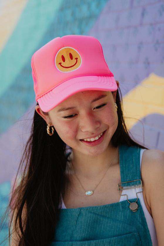 Red/Yellow Happy Face Foam Trucker Hat